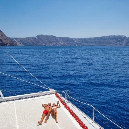 santorini sailing catamaran tour